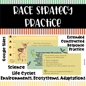 Preview of RACE Writing | Life Cycles, Environment, Ecosystems, Adaptations | Test Prep