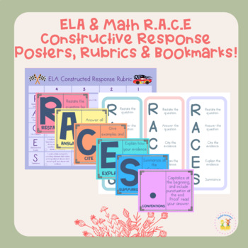 Preview of RACE Writing Rubric, Posters & Bookmarks