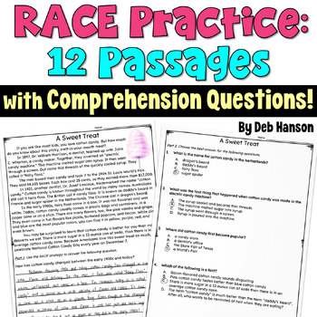 Preview of RACE Writing Strategy: 12 Nonfiction Practice Passages with Test Prep Questions
