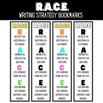 Preview of RACE Writing Strategy Bookmark | Mini Anchor Chart