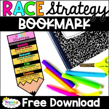 Preview of RACE Writing Strategy Bookmark | Reading Response | Citing Evidence
