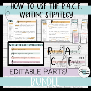 Preview of RACE Writing Strategy | Citing Text Evidence | BUNDLE