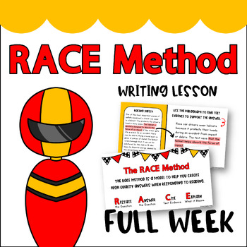 Preview of RACE Writing Strategy Full Week of Lesson Plan (5 Days) - Beginning of year