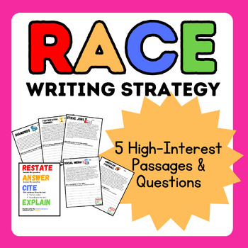Preview of RACE Writing Strategy -High Interest Practice Bundle - Paired Passages- Stations