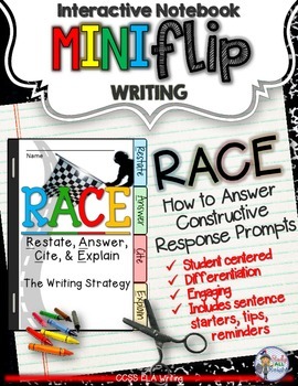 Preview of R.A.C.E Writing Strategy Ela Test Prep Mini Flip