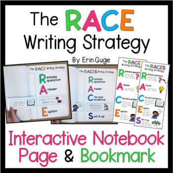 Preview of RACE Writing Strategy Interactive Notebook Page and Bookmark