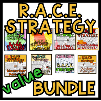 Preview of RACE Writing Strategy Passages | Holiday and More | Value Bundle