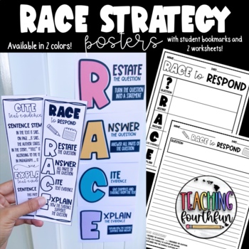 Preview of RACE Writing Strategy Posters - Reading Response - Student Bookmarks - Boho