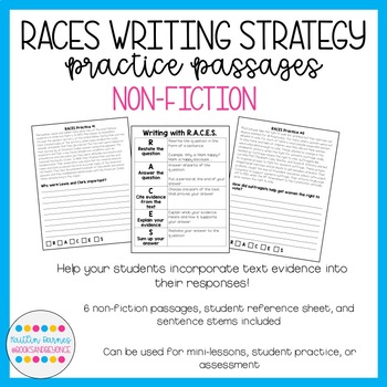 Preview of RACE Writing Strategy Practice Passages--Non Fiction