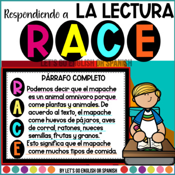 RACE Writing Strategy - RACE Respondiendo a la Comprension de Lectura