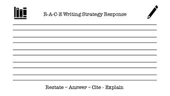 Preview of RACE Writing Strategy Response Form
