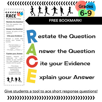 Preview of RACE Writing Strategy: Student Bookmark FREEBIE