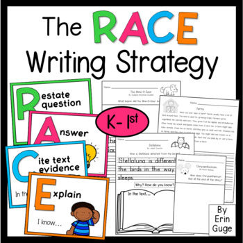 Preview of RACE Writing Strategy for Text Dependent Questions K-1st Grade