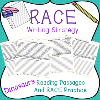 Preview of RACE Writing Strategy with Dinosaur Passages
