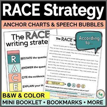 RACE Anchor Chart | RACE Strategy Posters, Speech Bubbles, & Bookmarks