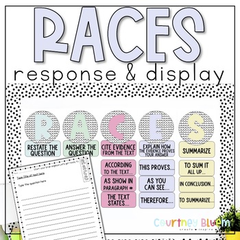 Preview of RACE and RACES Writing Strategy Display and Editable Response Sheet