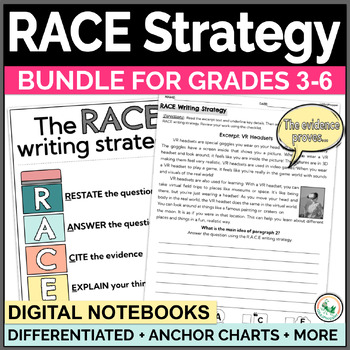 Preview of RACE Strategy Practice Worksheets Short Constructed Response RACE Anchor Chart