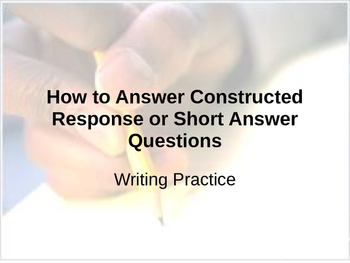 Preview of RACE writing ~ How to  Construct a Response to Short Answer Questions