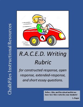 Preview of RACED Writing Rubric for Constructed, Open, and Extended Responses