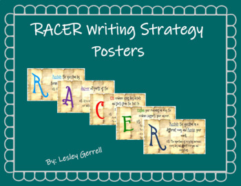 Preview of RACER Writing Strategy Posters - Old Parchment