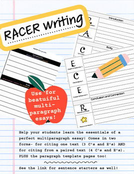 Preview of RACER Writing for Essays BUNDLE