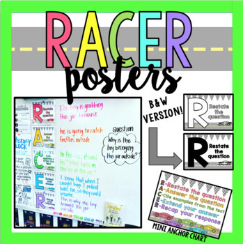 Preview of RACER Posters for Comprehension (Rainbow)