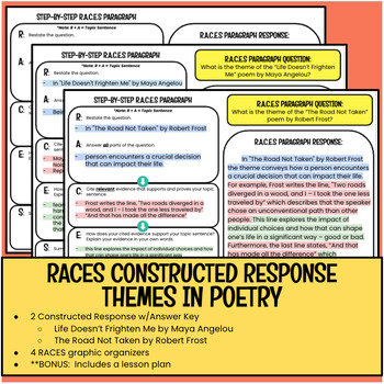 Preview of RACES Constructed Response: Themes in Poems
