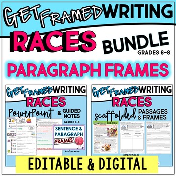Preview of RACES Writing Paragraph Frames & Templates Bundle EDITABLE & DIGITAL