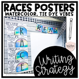 RACES Posters - Watercolor, Tie Dye