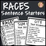 RACES Sentence Starters, Posters, Interactive Notebooks, D