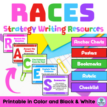 Preview of RACES Strategy Posters, Bookmarks, Rubric for Constructed Response