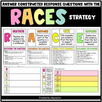 Preview of RACES Strategy Posters for Constructed Response