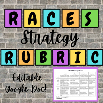 Preview of RACES Strategy Rubric (editable)