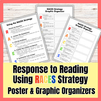 Preview of RACES Strategy for Reading Responses: Classroom Poster and Graphic Organizers