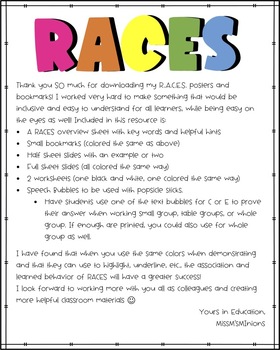 Preview of RACES Writing NEON + Text Bubbles