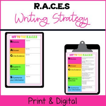 Preview of RACES Writing Strategy Bulletin Board & Graphic Organizer