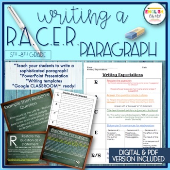 Preview of RACES Writing Strategy, Paragraph Writing {PDF & DIGITAL}
