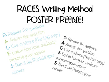 Preview of RACES Writing Strategy Poster FREEBIE!
