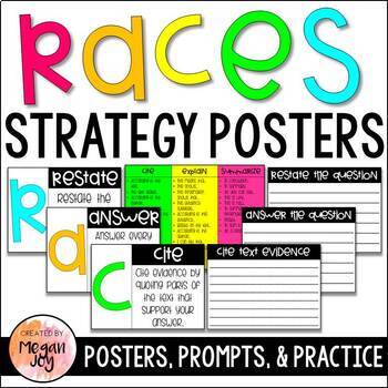 Preview of RACES Writing Strategy - Posters, Prompts, & Practice Sheets