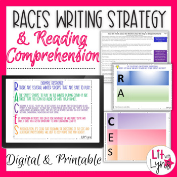 Preview of RACES Writing Strategy & Reading Comprehension - Digital AND Printable
