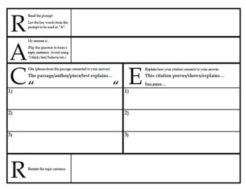 Preview of RACES (constructed response) Relay