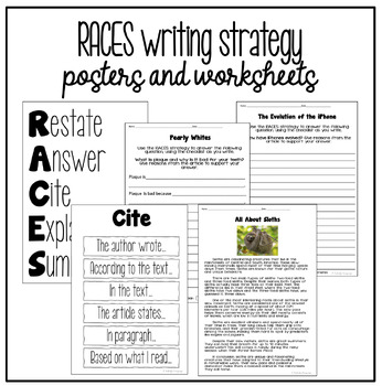 Preview of RACES Writing Strategy and Practice Passages