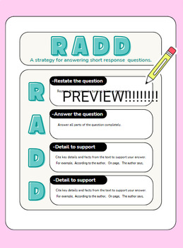 Preview of RADD ANCHOR CHART for bulletin board