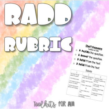 Preview of RADD Rubric