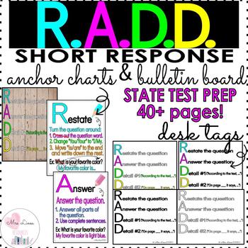 Preview of RADD Short Response - Anchor Charts/Desk Tags/Bulletin Board/State Test PREP ESL