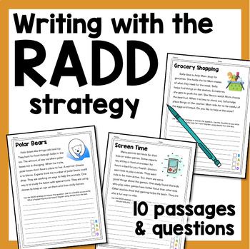 Preview of RADD Writing Strategy 2nd Grade grade Text Evidence