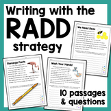 RADD Writing Strategy 3rd 4th 5th grade prompts & passages | Text Evidence
