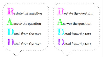 Preview of RADD Written Comprehension Strategy