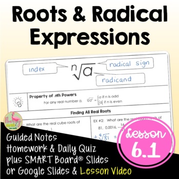 Preview of Roots and Radical Expressions (Algebra 2 - Unit 6)