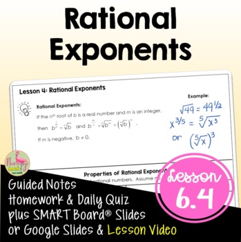 Preview of Rational Exponents (Algebra 2 - Unit 6)